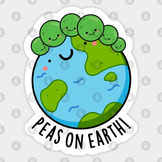 Peas On Earth Cute Veggie Peace Pun Sticker by punnybone